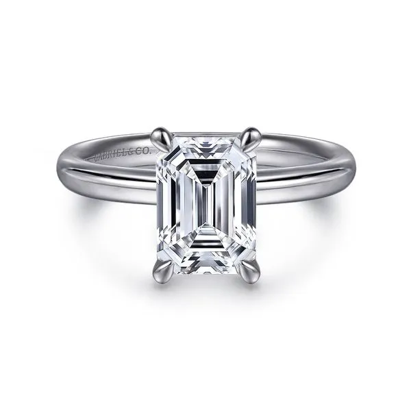 14K White Gold Emerald Cut Solitaire Diamond Engagement Ring Koerbers Fine Jewelry Inc New Albany, IN
