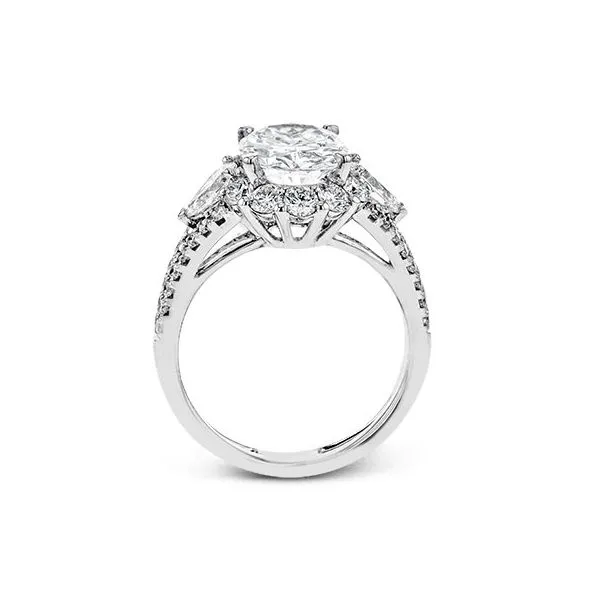 18K White Gold Side Stone Halo Engagement Ring Image 3 Koerbers Fine Jewelry Inc New Albany, IN