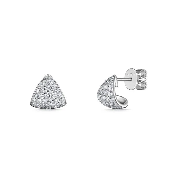 18K White Gold Diamond Paramount Fan Hoops Earrings Koerbers Fine Jewelry Inc New Albany, IN