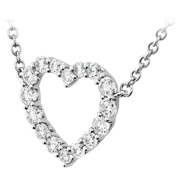 18K White Gold Medium Signature Heart Pendant Image 2 Koerbers Fine Jewelry Inc New Albany, IN