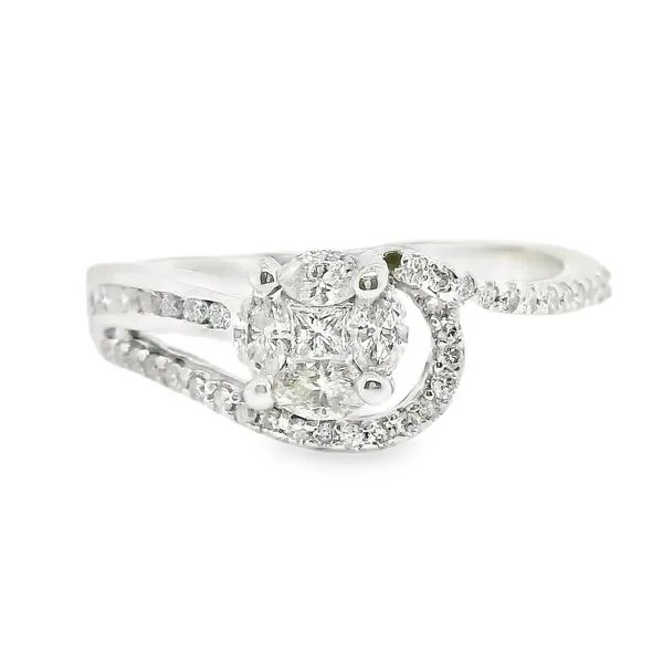 Estate 14K White Gold Diamond Cluster Promise Ring Koerbers Fine Jewelry Inc New Albany, IN