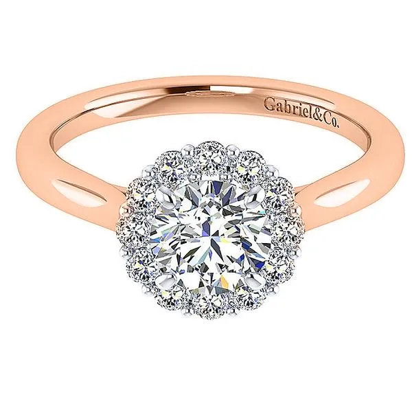 Estate 14K Rose Gold Halo Engagement Ring Image 2 Koerbers Fine Jewelry Inc New Albany, IN