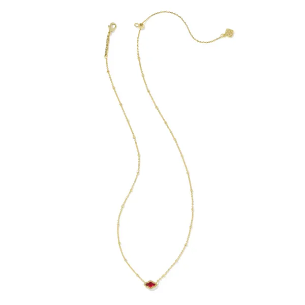 Kendra Scott Mini Abbie Gold Satellite Short Pendant Necklace in Cranberry Illusion Image 2 Kiefer Jewelers Lutz, FL