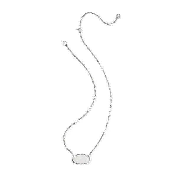 Elisa Silver Statment Short Pendant Necklace in Iridescent Drusy by Kendra Scott Image 2 Kiefer Jewelers Lutz, FL