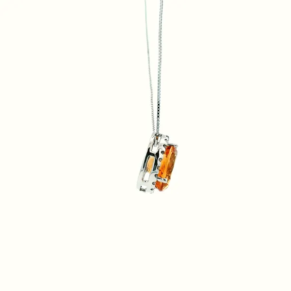14KW Citrine and Diamond Halo Pendant Image 3 Kiefer Jewelers Lutz, FL