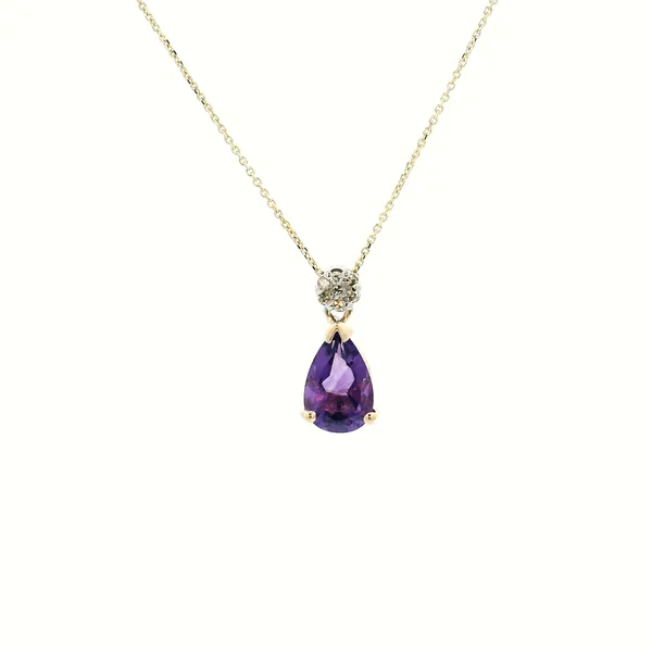 14K Diamond and Amethyst Pendant Necklace Kiefer Jewelers Lutz, FL