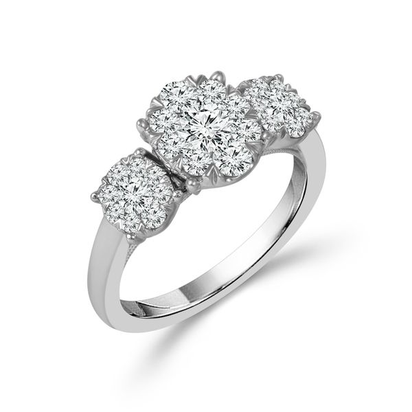 Three Stone Cluster Style Engagement Ring Layne's Jewelry Gonzales, LA