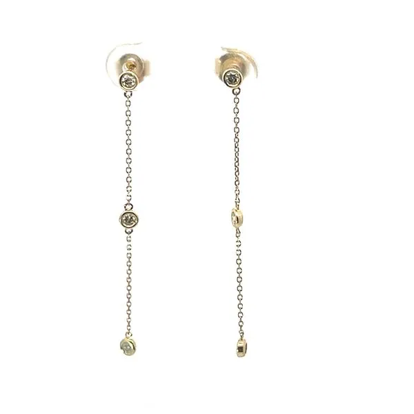 14K Yellow Gold Diamond By The Yard Earrings Lee Ann's Fine Jewelry Russellville, AR