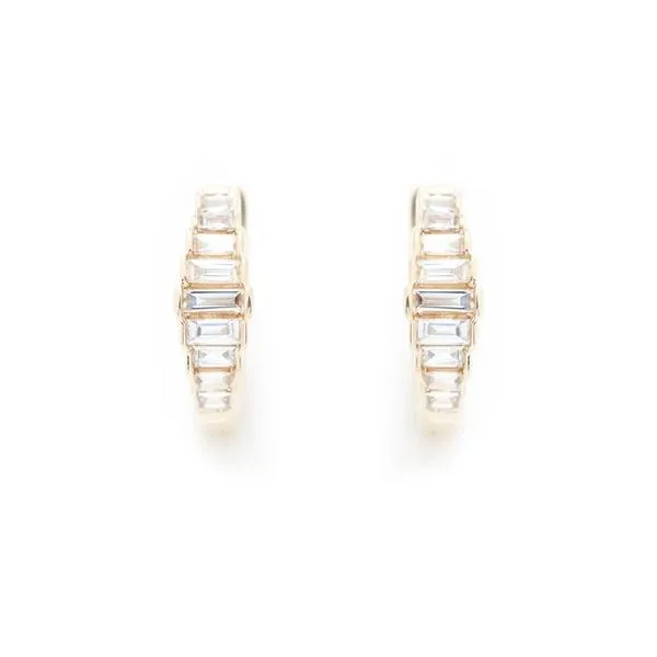 Yellow 14Kt Huggie Diamond Earrings Lee Ann's Fine Jewelry Russellville, AR
