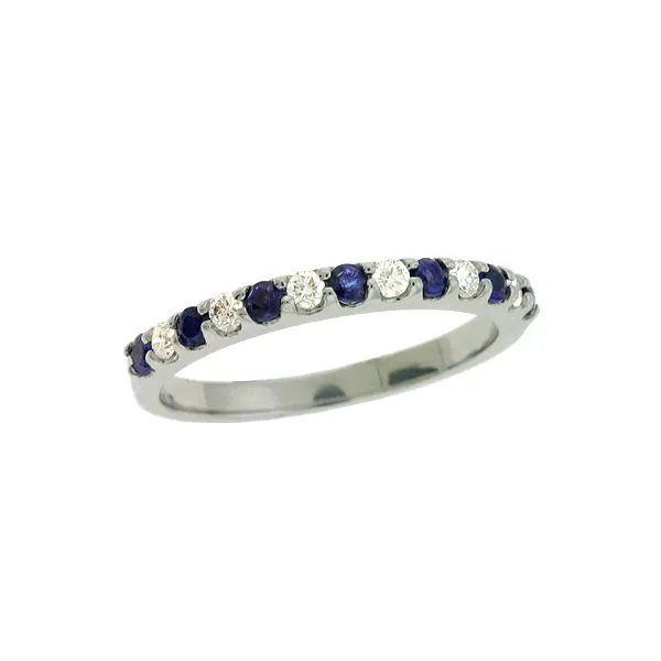 S. Kashi and Sons .15ctw Diamond and .29ctw Sapphire Band- 14k White Gold Lumina Gem Wilmington, NC