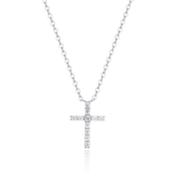 Luvente Diamond Cross Necklace-14k White Gold Lumina Gem Wilmington, NC