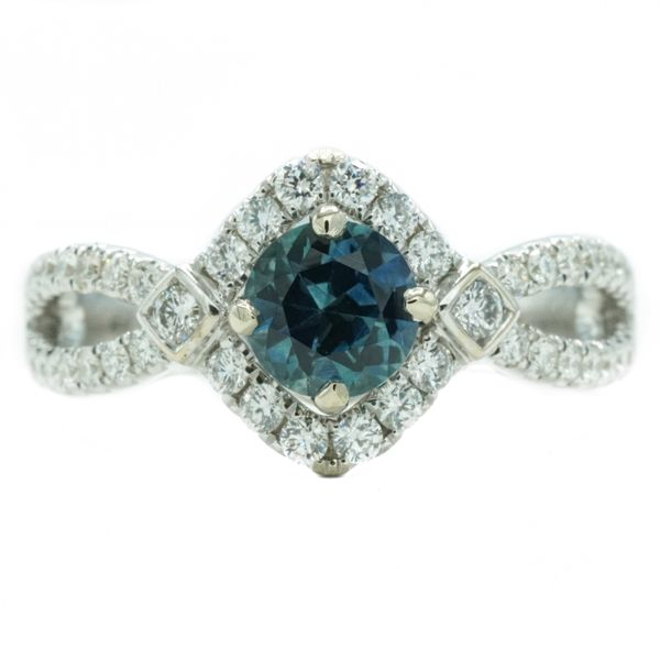 .85ct Montana Sapphire and .52ctw Diamond Ring in White Gold Lumina Gem Wilmington, NC