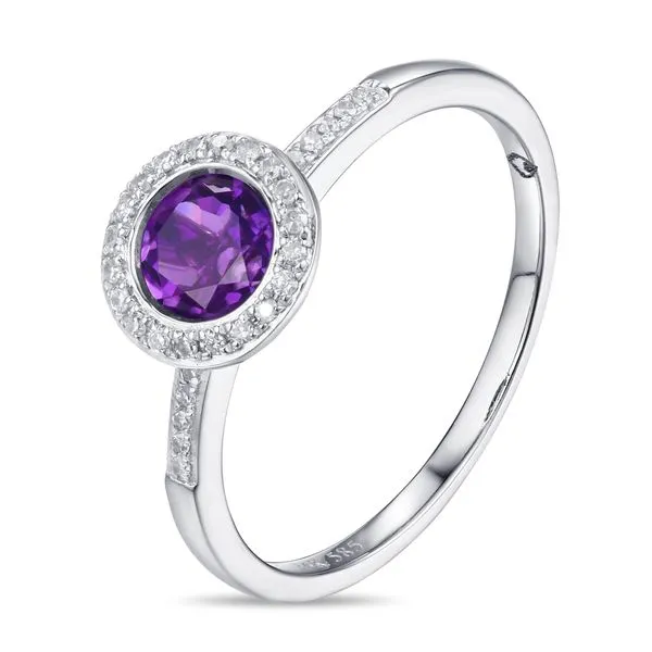 Luvente Amethyst and Diamond Ring - White Gold Lumina Gem Wilmington, NC