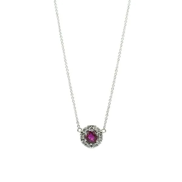 .61ctw Ruby and Diamond Necklace in 18k White Gold - 16