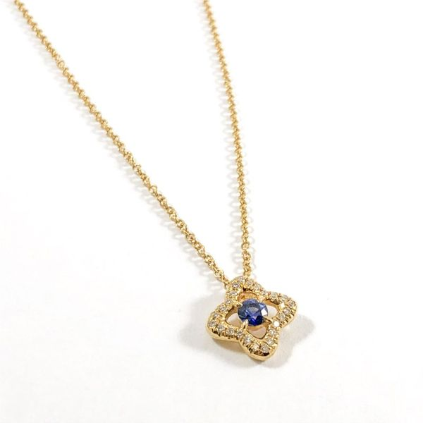 David Yurman Sapphire and Diamond Quatrefoil Necklace Image 2 Lumina Gem Wilmington, NC