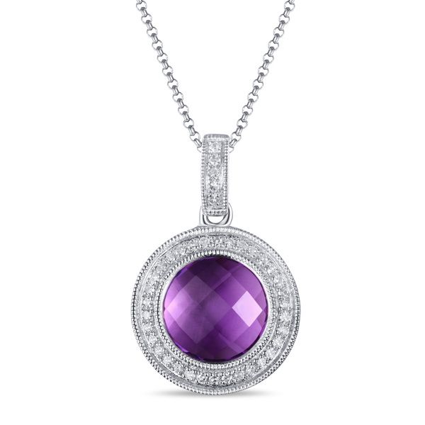 Luvente Amethyst and Diamond Necklace - 16