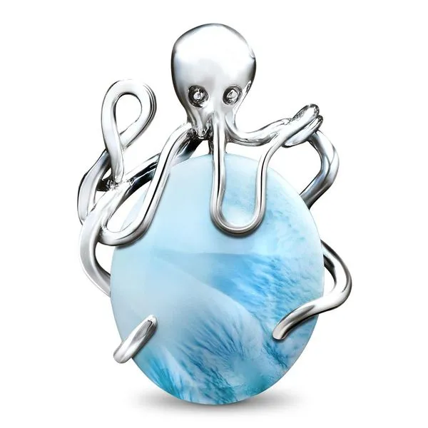 Marahlago Octopus Larimar Necklace Lumina Gem Wilmington, NC