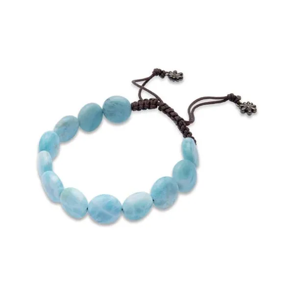 Marahlago Larimar Coin and Leather Bracelet Lumina Gem Wilmington, NC