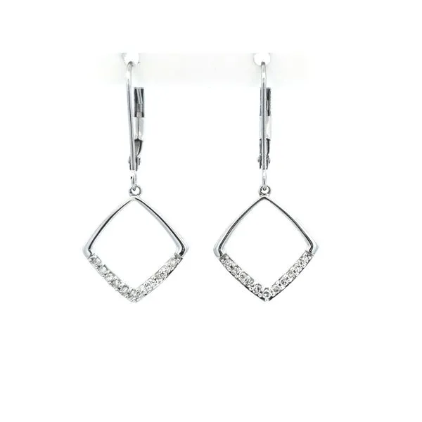 White Gold Diamond Drop Earrings Mark Jewellers La Crosse, WI
