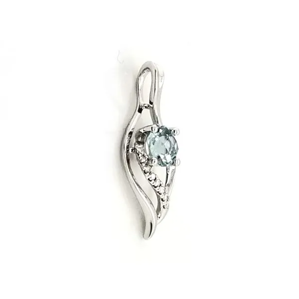 White Gold Aquamarine Pendant Image 2 Mark Jewellers La Crosse, WI