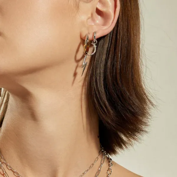 Sterling Lightning Bolt Charm Image 2 Mark Jewellers La Crosse, WI