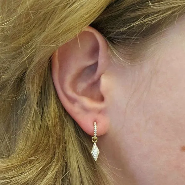Gold-Plated Sterling CZ Kite Drop Hoops Image 3 Mark Jewellers La Crosse, WI