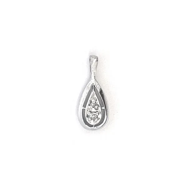 Estate White Gold Teardrop Diamond Pendant Mark Jewellers La Crosse, WI