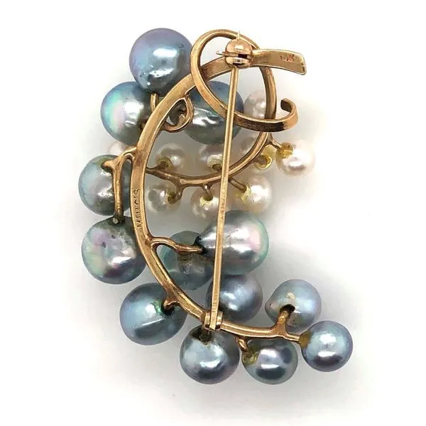 Estate Yellow Gold Cultured Akoya Pearl Pin Image 2 Mark Jewellers La Crosse, WI