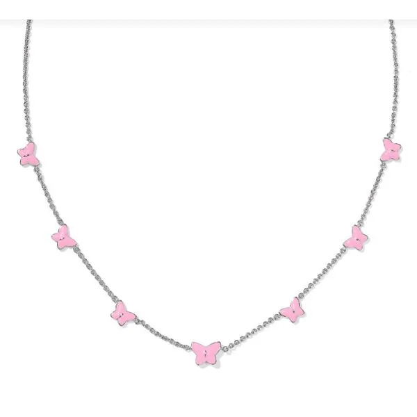 Pink Enamel Lillia Butterfly Necklace Meigs Jewelry Tahlequah, OK