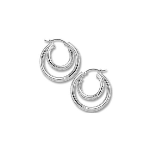 DOUBLE CIRCLE SILVER HOOPS Miller's Fine Jewelers Moses Lake, WA