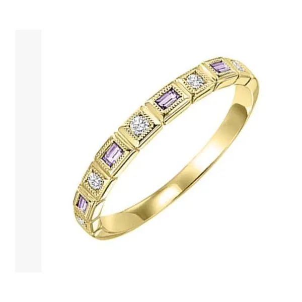 Created Alexandrite & Diamond Stacking Ring Miner's Den Jewelers Royal Oak, MI