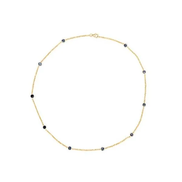 Montana Sapphire Station Necklace Miner's Den Jewelers Royal Oak, MI