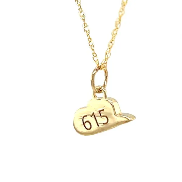 14K Yellow Gold Cowboy Hat Pendant Necklace Image 2 Minor Jewelry Inc. Nashville, TN