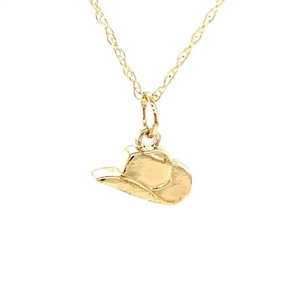 14K Yellow Gold Cowboy Hat Pendant Necklace Minor Jewelry Inc. Nashville, TN