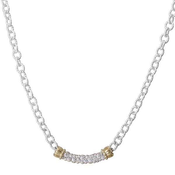Diamonds Galore Necklace in Yellow Gold and Sterling Silver by Vahan Mitchell's Jewelry Norman, OK