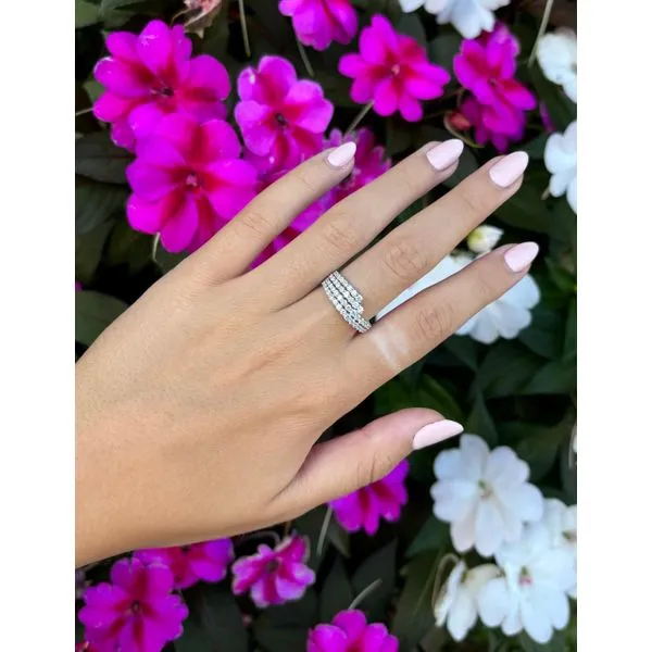 14Kt White Gold Tapered Diamond Cluster Ring – 1.2ct Brilliance Image 2 Mollys Jewelers Brooklyn, NY