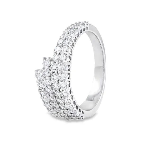 14Kt White Gold Tapered Diamond Cluster Ring – 1.2ct Brilliance Mollys Jewelers Brooklyn, NY