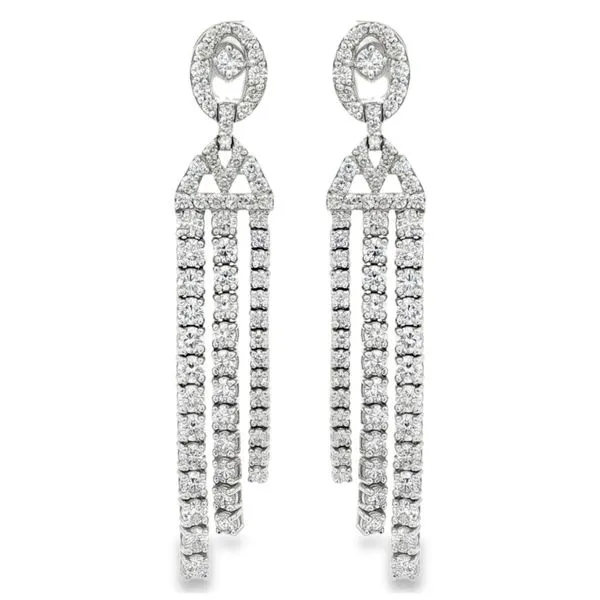 Diamond Fringe Earrings – White Gold Glamour Mollys Jewelers Brooklyn, NY