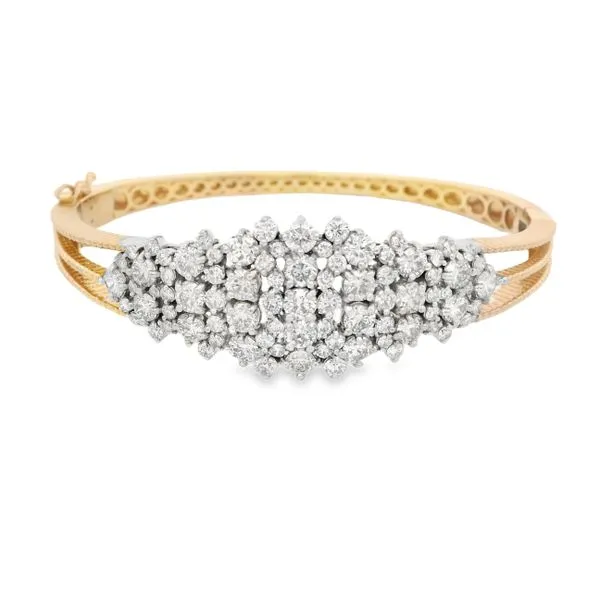 Two Tone Gold Diamond Bangle – 5.5 Carats of Radiance Mollys Jewelers Brooklyn, NY
