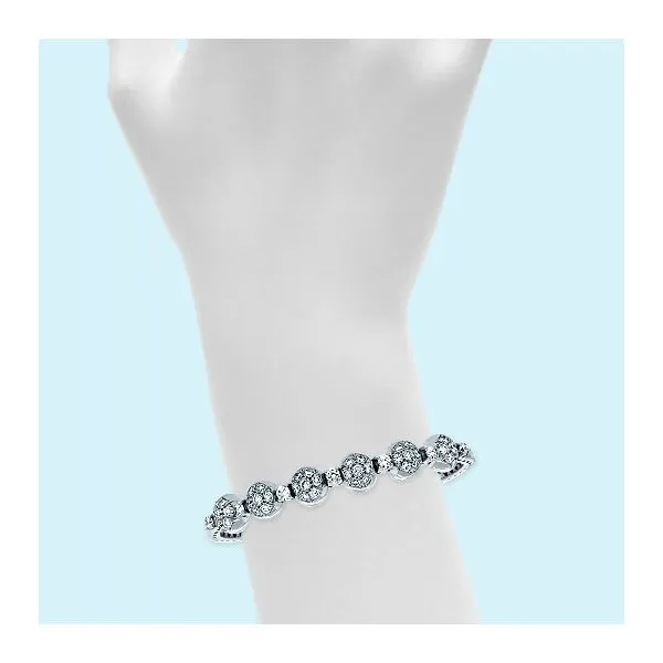 Lady’s 18Kt White Gold Diamond Cluster Open Bangle – 1.85 CTW (Made in Italy) Image 2 Mollys Jewelers Brooklyn, NY