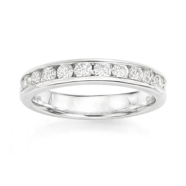 14K White Gold Half Anniversary Diamond Wedding Band Moore Jewelers Laredo, TX