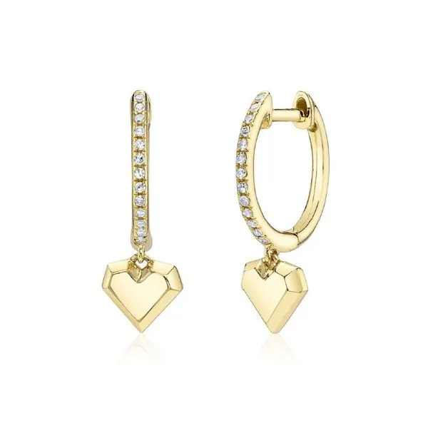 14K Yellow Gold Diamond Huggie Earrings Moore Jewelers Laredo, TX