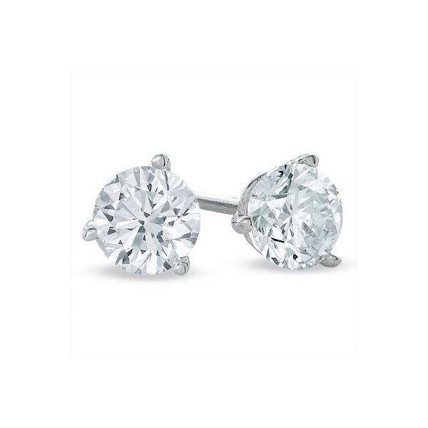 14K White Gold Diamond Stud Earrings Moore Jewelers Laredo, TX