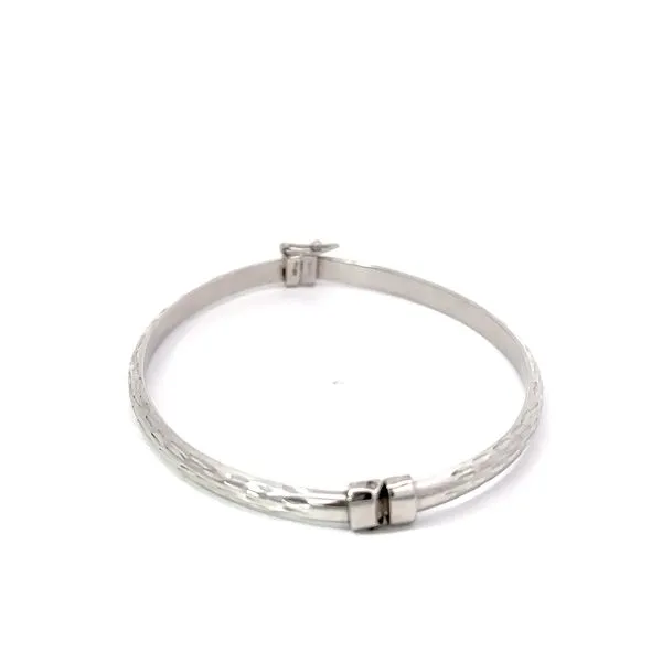 White Sterling Silver Bangle Bracelet Length 7 - 4mm Image 3 Morin Jewelers Southbridge, MA