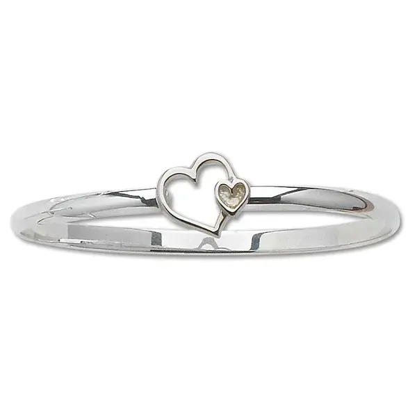 Sterling Silver Double Heart Bangle Bracelet Morin Jewelers Southbridge, MA