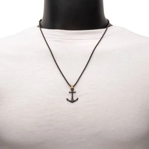 Platinum Kraken Anchor Pendant with Box Chain Image 3 Morin Jewelers Southbridge, MA