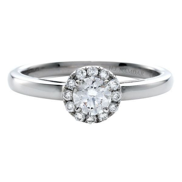 Lady's 18K White Gold Engagement Ring W/13 Diamonds Orin Jewelers Northville, MI