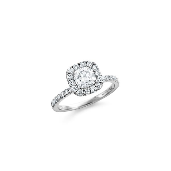 Lady's 18K White Gold Engagement Ring W/35 Diamonds Orin Jewelers Northville, MI