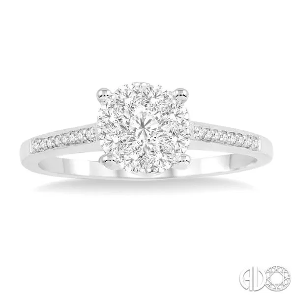 Lady's 14K White Gold Lovebright Engagement Ring w/25 Diamonds Orin Jewelers Northville, MI