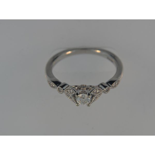 Lady's 14k White Gold Engagement Ring W/13 Diamonds Orin Jewelers Northville, MI